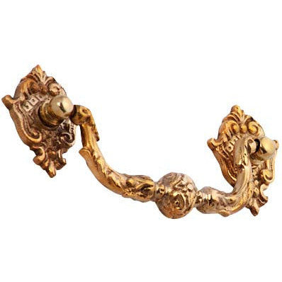 5 Inch Solid Brass Ornate Victorian Curve Bail Handle
