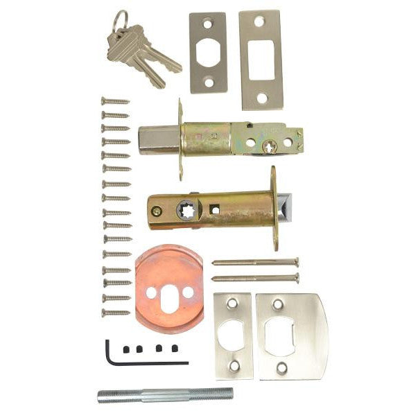 Emtek Solid Brass Cortina Door Lever Deadbolt with Wilshire Rosette (Polished Chrome Finish) EMTEK