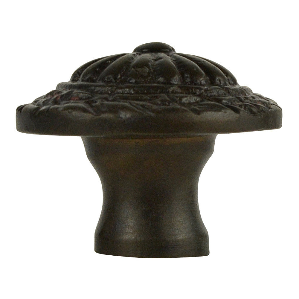 1 1/10 Inch Ornate Round Solid Brass Knob (Oil Rubbed Bronze Finish) COPPER MOUNTAIN HARDWARE