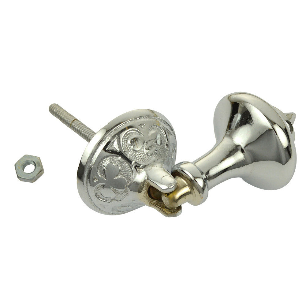 3 Inch Solid Brass Clover Drop Pull (Polished Chrome Finish) COPPER MOUNTAIN HARDWARE