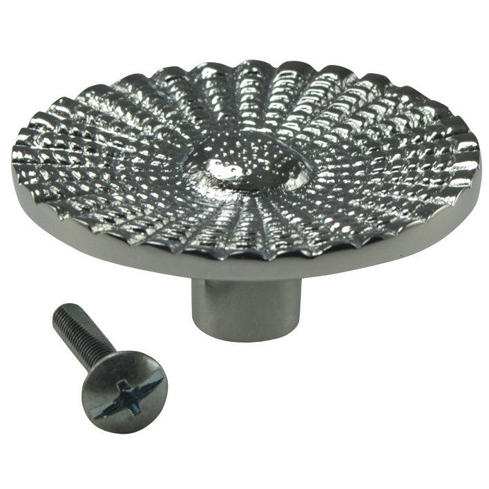 2 Inch Solid Brass Art Deco Style Round Cabinet & Furniture Knob