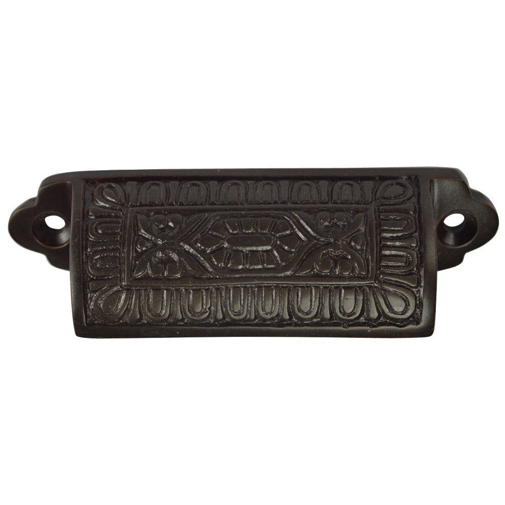 3 5/8 Inch Overall (3 Inch c-c) Traditional Square Eastlake Style Bin Pull
