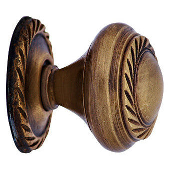 1 Inch Solid Brass Georgian Roped Round Knob (Antique Brass Finish) COPPER MOUNTAIN HARDWARE