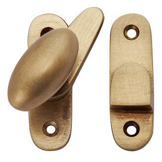 Traditional Solid Brass Oval Knob Latch Set (Antique Brass Finish) COPPER MOUNTAIN HARDWARE