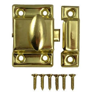 1 7/8 Inch Solid Brass Plated Cupboard Door Catch (Polished Brass Finish) COPPER MOUNTAIN HARDWARE