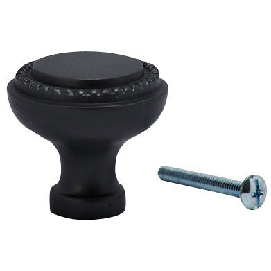 1 1/2 Inch Solid Brass Round Knob with Georgian Roped Border (Oil Rubbed Bronze) COPPER MOUNTAIN HARDWARE