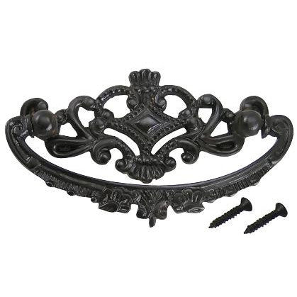 4 1/8 Inch Overall (3 Inch c-c) Solid Brass Ornate Victorian Pull (Oil Rubbed Bronze Finish) COPPER MOUNTAIN HARDWARE