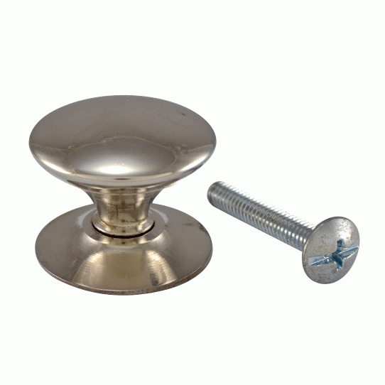 1 Inch Brass Round Cabinet Knob (Polished Chrome Finish) COPPER MOUNTAIN HARDWARE