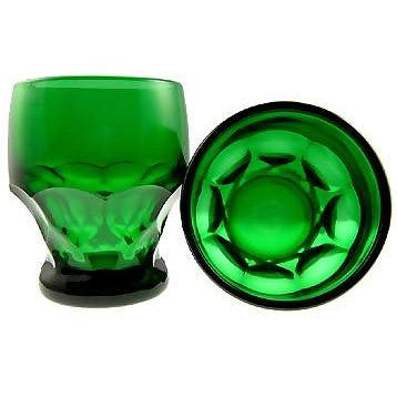 9 Ounce Emerald Green Glass Georgian Tumbler 4 Inch Tall - Set of Four COPPER MOUNTAIN HARDWARE