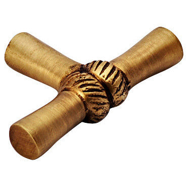 2 Inch Solid Brass Japanese Bamboo Style Knob (Antique Brass Finish) COPPER MOUNTAIN HARDWARE