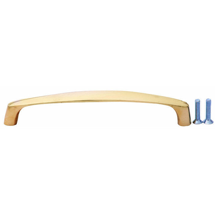 5 1/2 Inch Overall (5 Inch c-c) Traditional Solid Brass Pull (Polished Brass Finish) COPPER MOUNTAIN HARDWARE