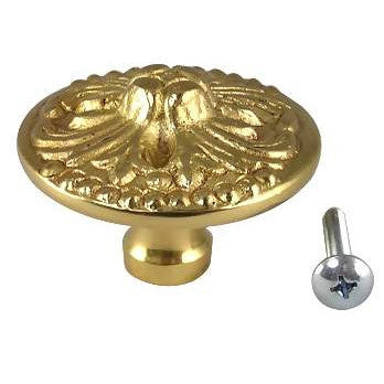 1 7/8 Inch Solid Brass Rococo Victorian Cabinet or Dresser Knob (Several Finishes Available) COPPER MOUNTAIN HARDWARE