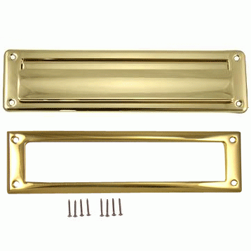 Traditional Magazine Size Front Door Mail Slot (Polished Brass Finish) COPPER MOUNTAIN HARDWARE