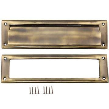 Magazine Size Front Door Mail Slot (Antique Brass Finish) DELTANA