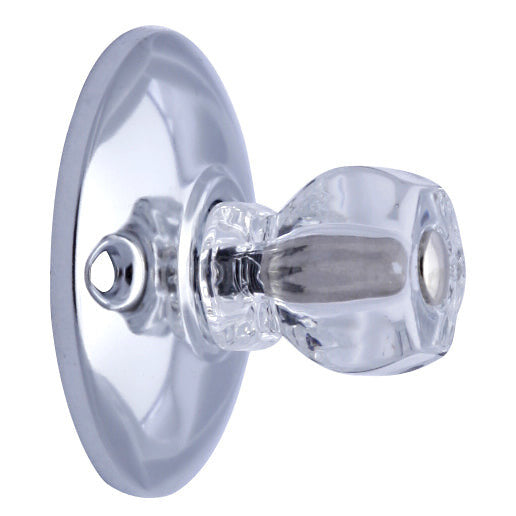 Art Deco Style Polished Chrome and Clear Glass Robe Hook Copper Mountain Hardware