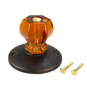 Art Deco Style Amber Glass Robe Hook (Bronze Finish) Copper Mountain Hardware