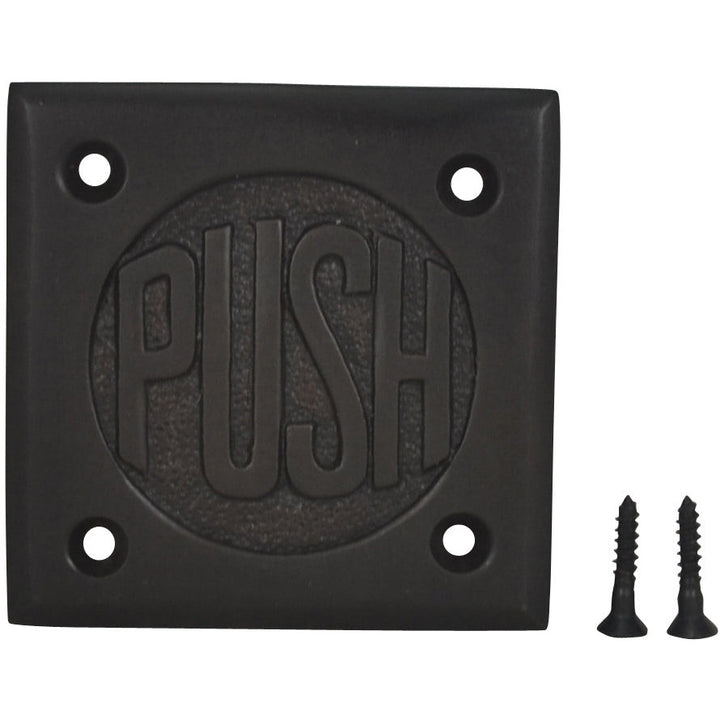 2 3/4 Inch Brass Classic American "PUSH" Plate (Oil Rubbed Bronze) COPPER MOUNTAIN HARDWARE