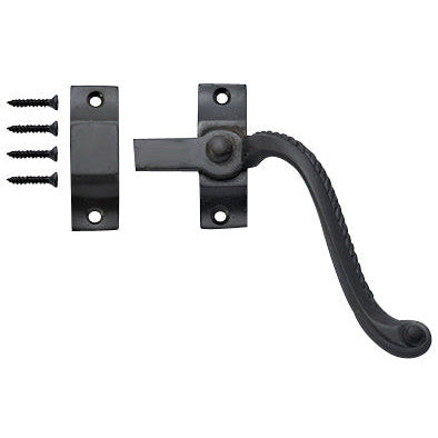 Solid Brass Right Hinge Window Lock Georgian Roped Pattern (Oil Rubbed Bronze Finish) Copper Mountain Hardware