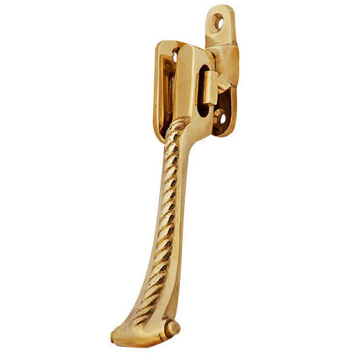 Solid Brass Georgian Roped Universal Style Casement Window Latch (Polished Brass Finish) Copper Mountain Hardware