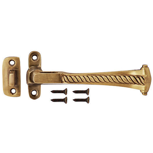 Solid Brass Georgian Roped Universal Style Casement Window Latch (Antique Brass Finish) Copper Mountain Hardware