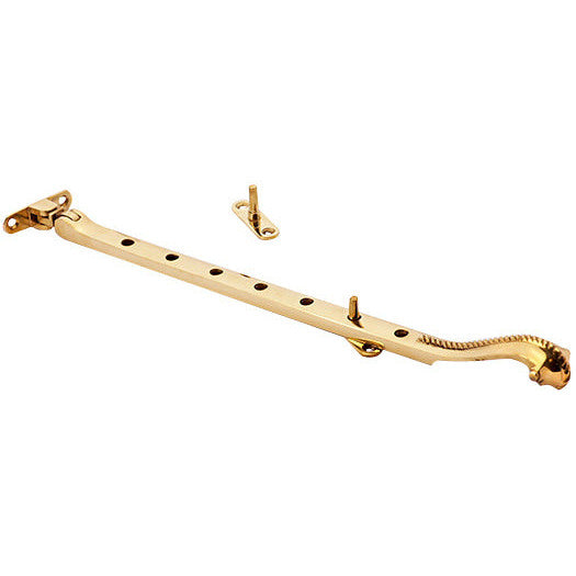 12 Inch Long Georgian Roped Casement Window Stay (Polished Brass Finish) COPPER MOUNTAIN HARDWARE