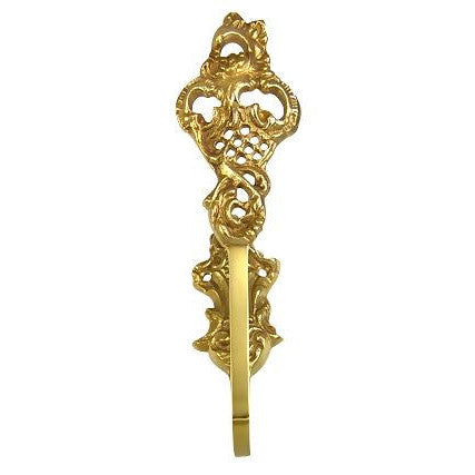 Solid Brass Curtain Tie Back - Baroque Style (Polished Brass Finish) Copper Mountain Hardware