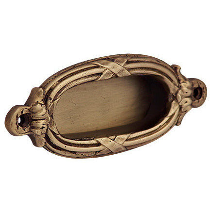 4 1/3 Inch Solid Brass Ribbon & Reed Door Pull