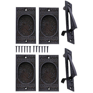 Broken Leaf Double Pocket Passage Style Door Set (Oil Rubbed Bronze) COPPER MOUNTAIN HARDWARE