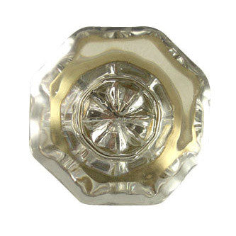 1 Inch Crystal Octagon Old Town Cabinet Knob (Polished Brass Base) COPPER MOUNTAIN HARDWARE