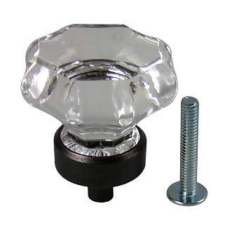 1 3/8 Inch Crystal Octagon Cabinet Knob (Oil Rubbed Bronze Base) COPPER MOUNTAIN HARDWARE