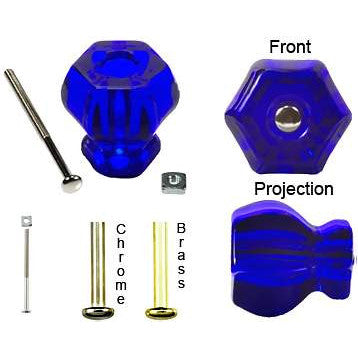 1 1/2 Inch Cobalt Blue Glass Knobs COPPER MOUNTAIN HARDWARE