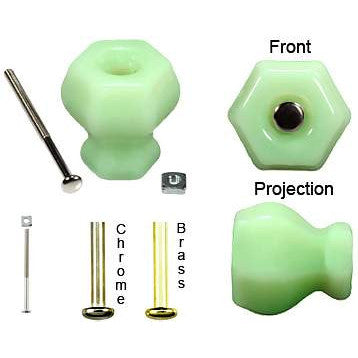 1 1/4 Inch Jade or Jadeite (Milk Green) Glass Knobs COPPER MOUNTAIN HARDWARE