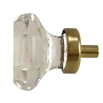 1 1/4 Inch Old Town Crystal Cabinet Knob (Antique Brass Base) EMTEK