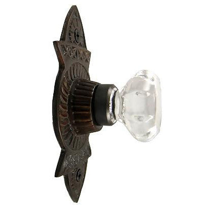 1 3/8 Inch Crystal Octagon Knob Eastlake Backplate (Oil Rubbed Bronze Finish) COPPER MOUNTAIN HARDWARE