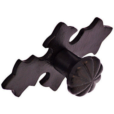 4 1/8 Inch Wide Solid Iron Cross Pattern Knob (Matte Black Finish) COPPER MOUNTAIN HARDWARE