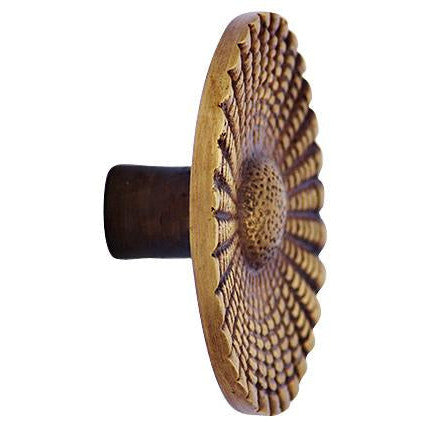 1 1/2 Inch Solid Brass Art Deco Style Round Knob (Antique Brass Finish) COPPER MOUNTAIN HARDWARE