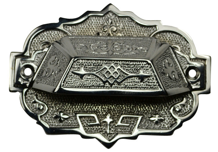 COPPER MOUNTAIN HARDWARE 4 3/8 Inch Overall Solid Brass Eastlake Cup & Bin Pull With Backplate