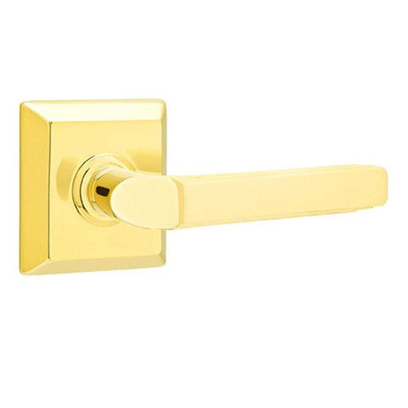 Solid Brass Milano Lever With Quincy Rosette EMTEK