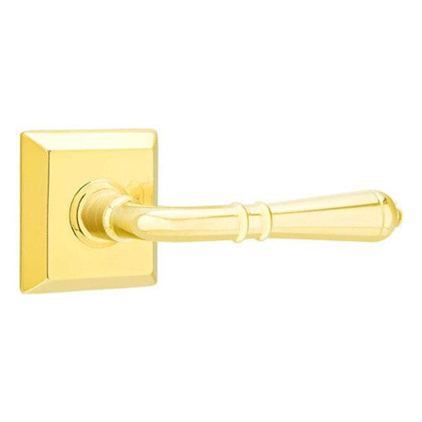 Brass Classic Hardware - Double Dummy Turino Door Lever With Quincy Rosette in Flat Black - 8531TUS19 - Emtek Hardware EMTEK