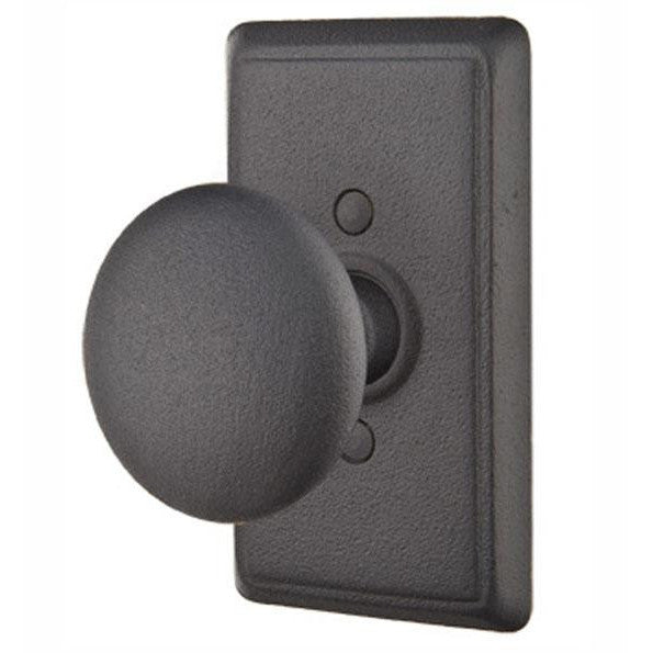 Solid Brass Jamestown Door Knob Set With Rectangular Rosette (Several Finish Options) EMTEK