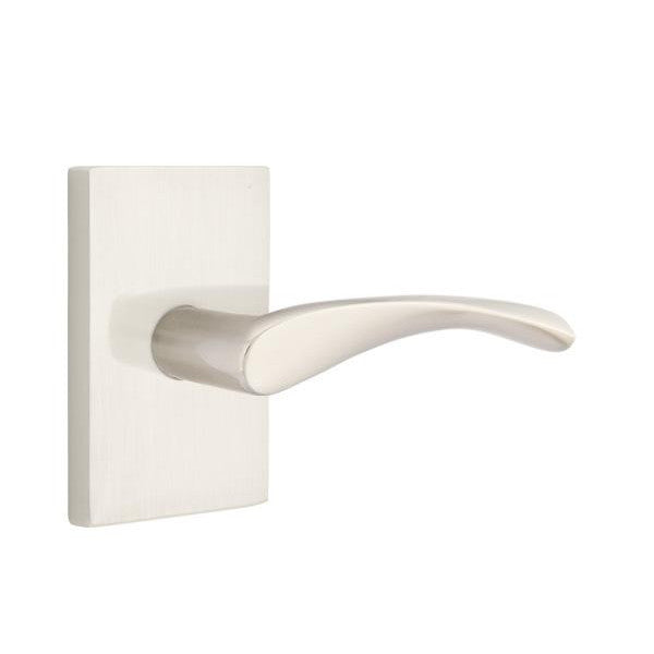 Emtek Solid Brass Triton Lever With Modern Rectangular Rosette (Several Finish Options) EMTEK