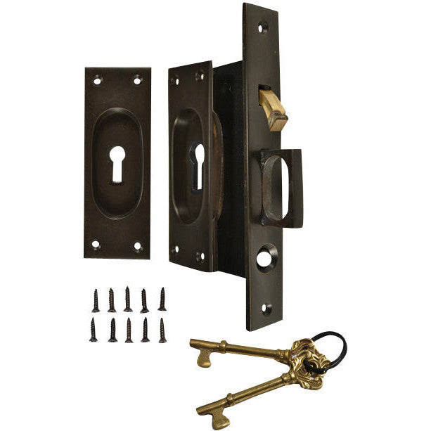 Traditional Rectangular Pocket Privacy (Lock) Door Set
