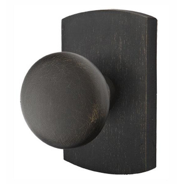 Solid Brass Sandcast Winchester Door Knob Set With Rounded Rectangular Rosette (Several Finish Options) EMTEK