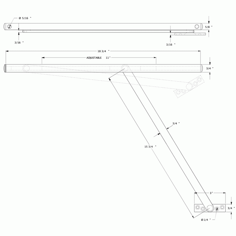 Solid Brass Overhead Door Holder (Polished Brass) DELTANA