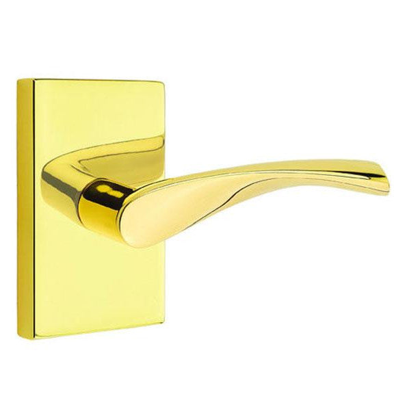 Emtek Solid Brass Triton Lever With Modern Rectangular Rosette (Several Finish Options) EMTEK