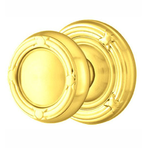 Solid Brass Ribbon & Reed Door Knob Set With Ribbon & Reed Rosette (Several Finish Options) EMTEK