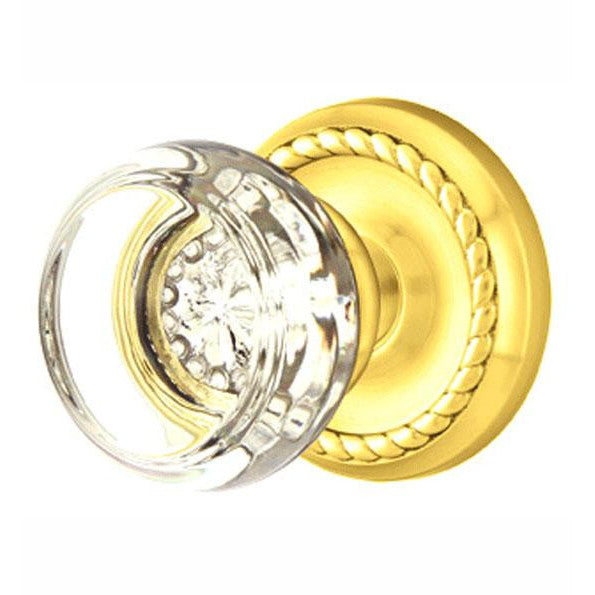 Crystal Georgetown Door Knob Set With Rope Rosette (Several Finish Options) EMTEK