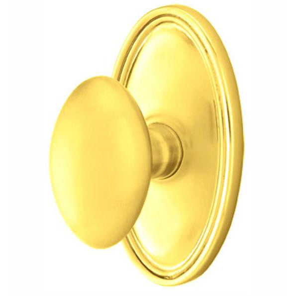 Emtek Solid Brass Egg Door Knob Set With Oval Rosette EMTEK