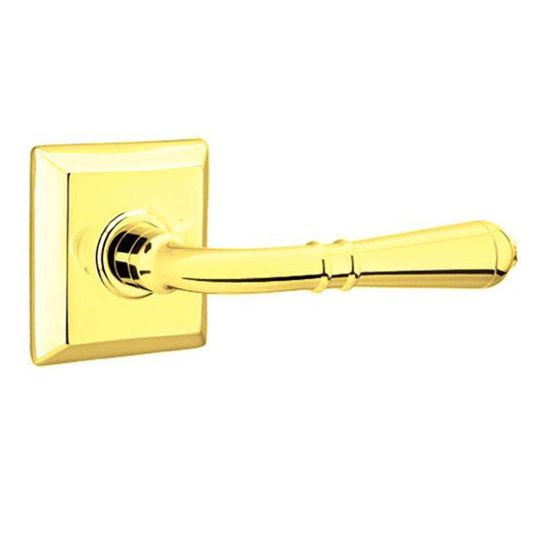 Brass Classic Hardware - Double Dummy Turino Door Lever With Quincy Rosette in Flat Black - 8531TUS19 - Emtek Hardware EMTEK