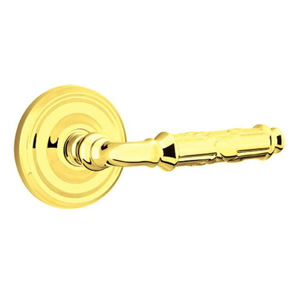 Solid Brass Ribbon & Reed Lever With Regular Rosette EMTEK